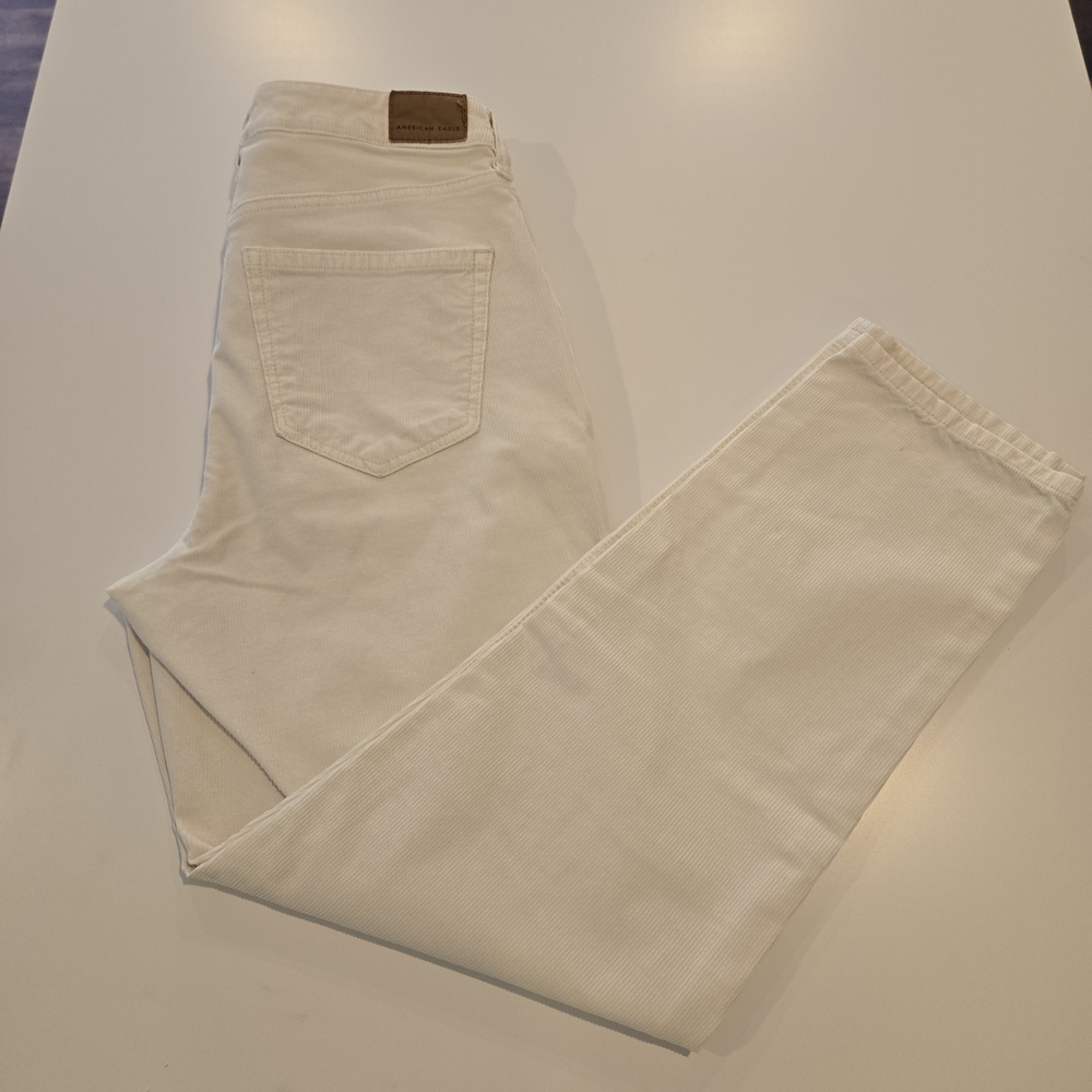 American Eagle Outfitters Cream Stretch Cordoroy Pants